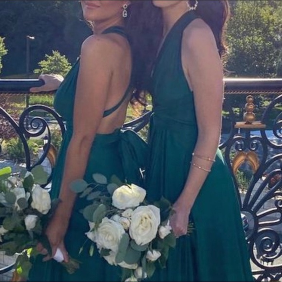 Beautiful Jessica Angel Collection Hunter Green Prom / Bridal Dress- PROM - Picture 4 of 7